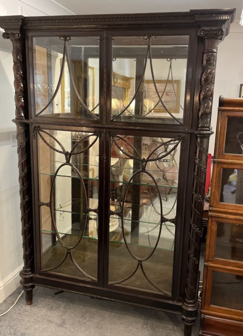 fig 1. Impressive Victorian Ebonised Teak Display Cabinet