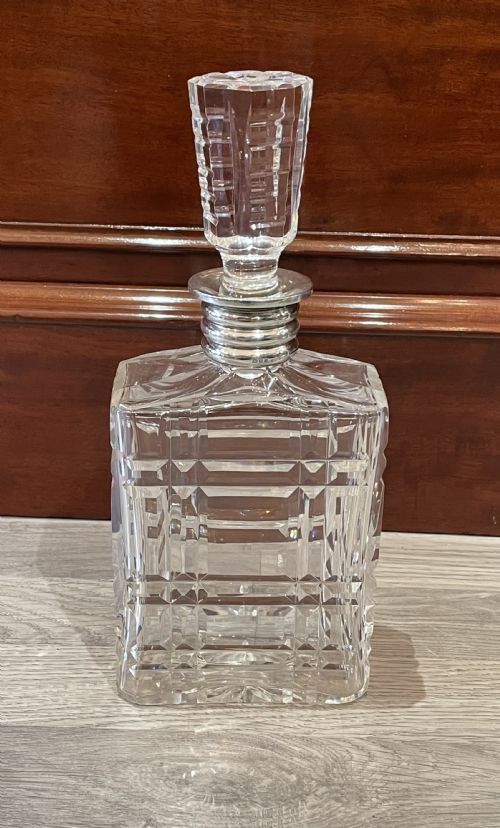 Stylish Art Deco Decanter with Silver Rim, 1935