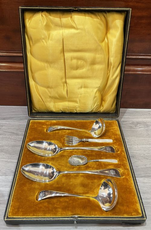 Victorian Cased Solid Silver Wedding Spoon Flatware Set