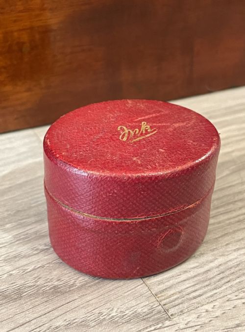 Victorian Gilt Brass & Leather Travelling Inkwell