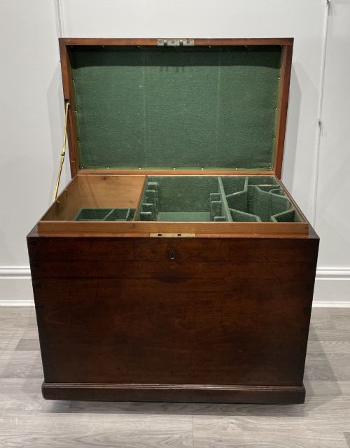 fig 1. Rare Georgian Mahogany Silver Chest Trunk