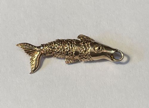 9ct Gold Charm Pendant, Articulated Fish