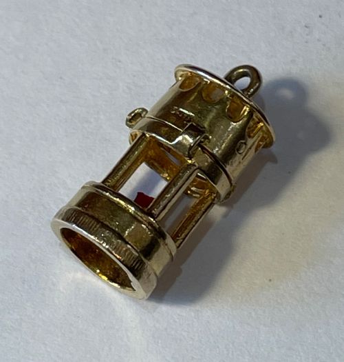 9ct Gold Charm Pendant, Miner’s Lantern