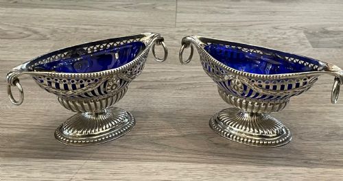 Quality Pair of Victorian Solid Silver Table Salts, 1892
