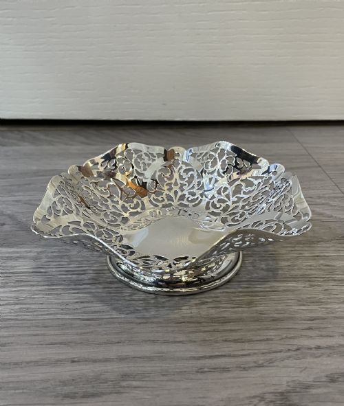 Pretty Solid Silver Bon Bon Dish
