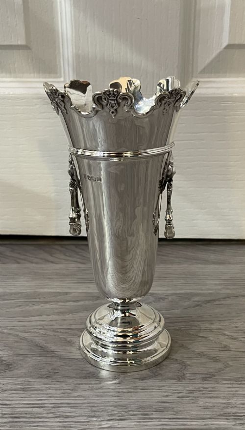 Attractive George V Solid Silver Vase