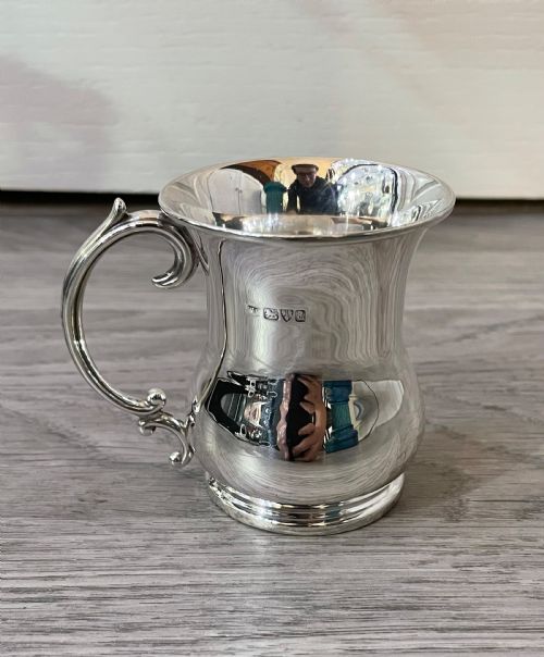 Pretty Edwardian Solid Silver Christening Mug, Chester