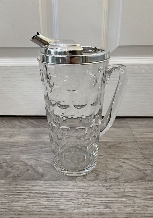 Stylish Silver and Glass Cocktail Pitcher