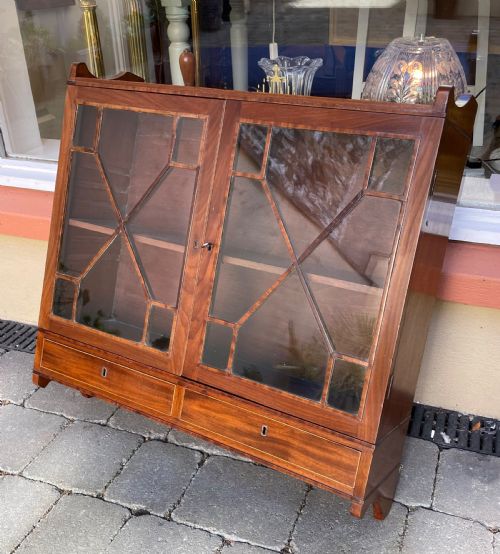 Georgian Mahogany Twin Door Wall Cupboard