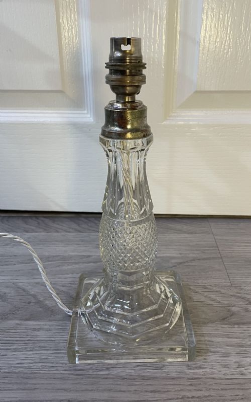 Quality 1930s Cut Glass Table Lamp