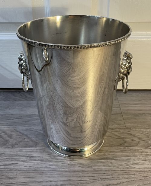 Large Silver Plated Ice Champagne Bucket by Harrods