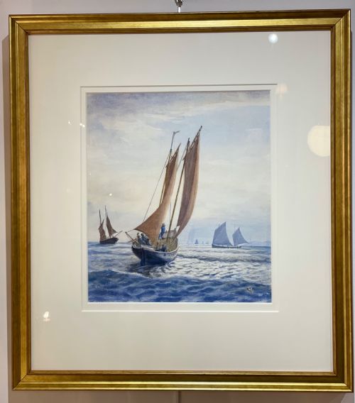 Victorian Marine Watercolour, Isle of Man by Flaxney Stowell (1846 - 1916)