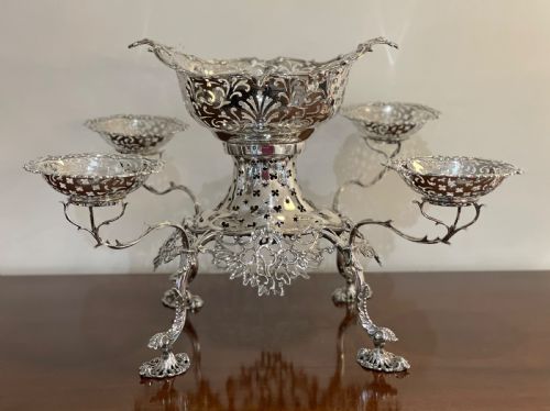 Impressive George III Silver Five Basket Epergne Centrepiece by Francis Crump, 1765