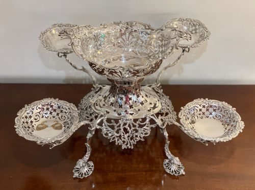 fig 1. Impressive George III Silver Five Basket Epergne Centrepiece by Francis Crump, 1765