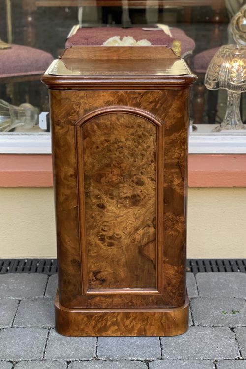 Victorian Burr Walnut Bedside Cabinet