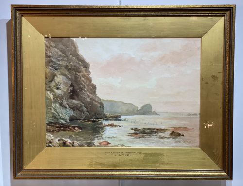 James Aitken Watercolour, the Cliffs of Perwick Bay, Isle of Man