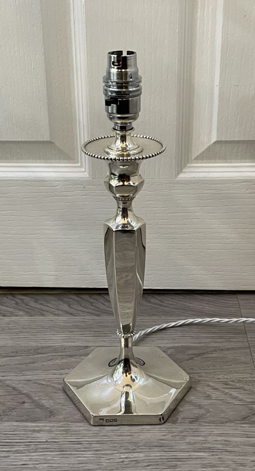 George V Solid Silver Table Lamp, 1915