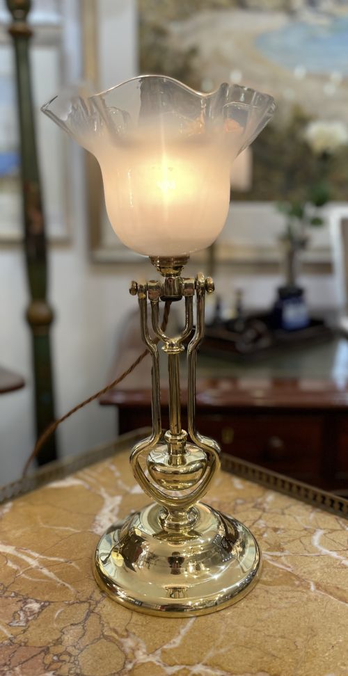 Early 20th Century Brass Gimbal Lamp