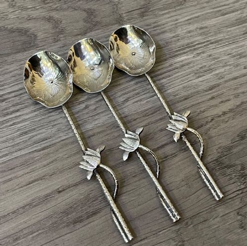 Set Three Chinese Silver Spoons by Wang Hing