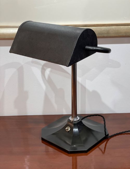 Bauhaus Bakelite & Chrome Bankers Lamp