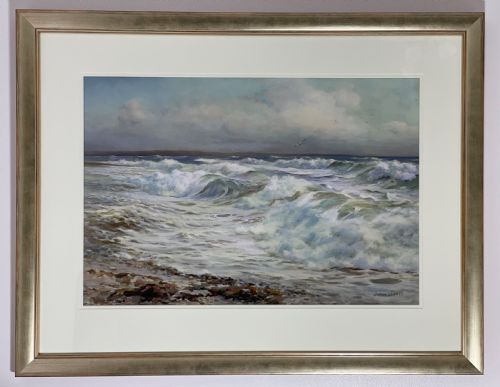 Large James Aitken Watercolour, Seascape, Isle of Man