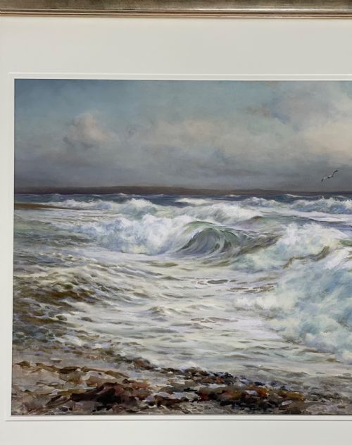 fig 1. Large James Aitken Watercolour, Seascape, Isle of Man