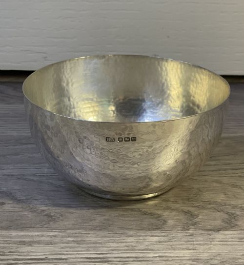 George V Planished Solid Silver Bowl, 1914