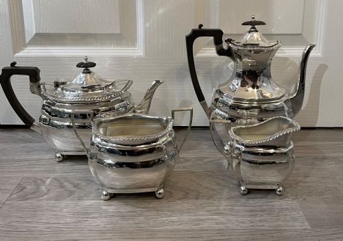 Stunning Late Victorian Solid Silver Four Piece Tea Set, 1901