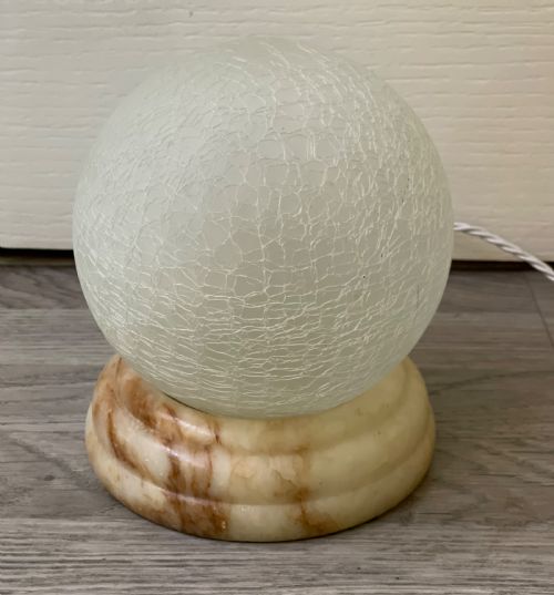 Art Deco Alabaster Table Lamp with Crackle
shade