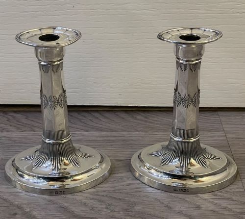 Pair of Edwardian Solid Silver Candlesticks, 1905
