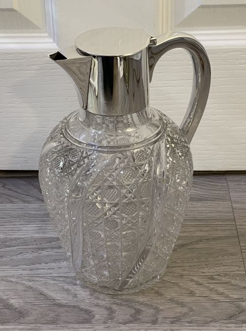 fig 1. Late Victorian Silver & Cut Glass Claret Jug by Hukin & Heath, 1901