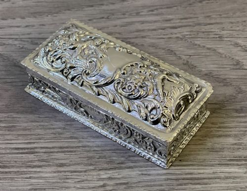 Edwardian Solid Silver Ring Jewellery Box, William Comyns