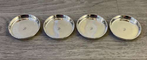 Set Four Canadian Silver Drinks Coasters by Birks