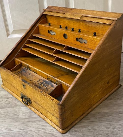 fig 1. Oak Stationery Cabinet and Perpetual Calender