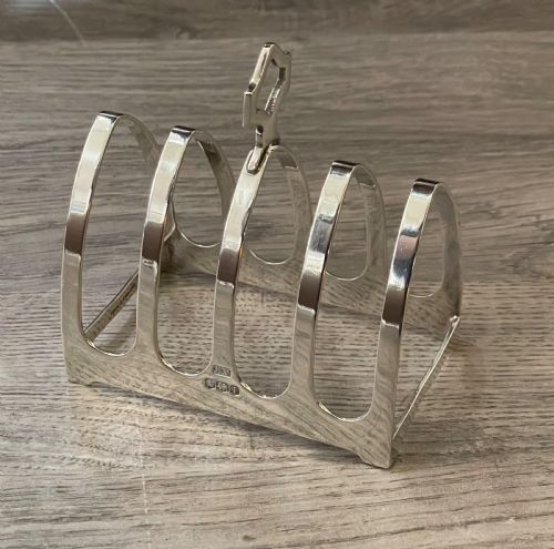 George V Solid Silver Toast Rack