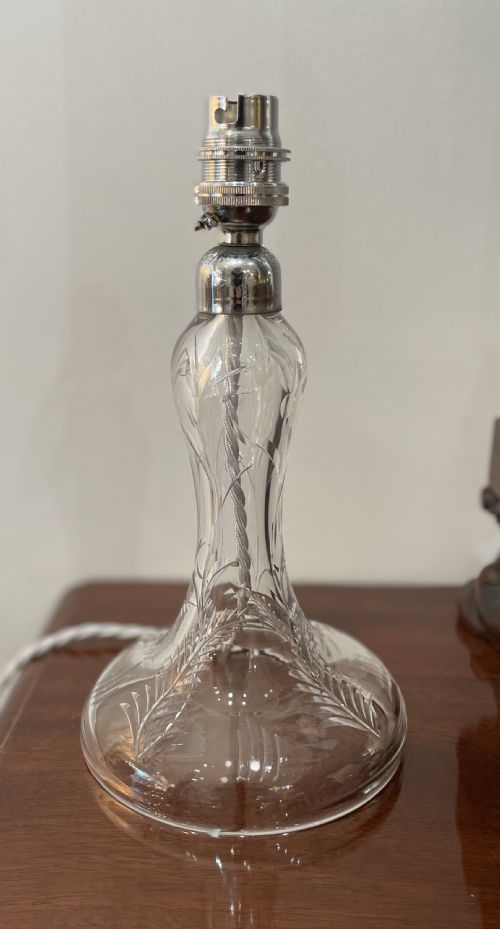 Pretty Cut Glass Table Lamp, C1930