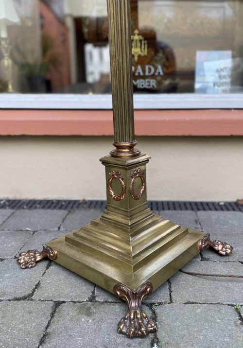 fig 1. Superb Quality Victorian Brass Standard Lamp by Elkington & Co