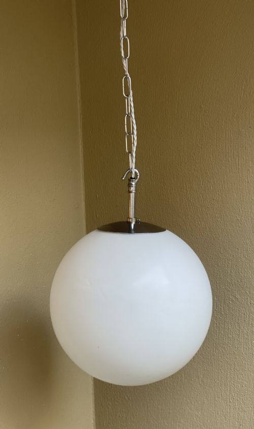 Large Opaline Falks Globe Pendant