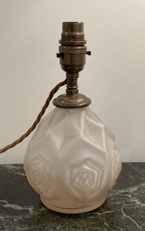 Pretty French Glass Table Lamp by Luminax