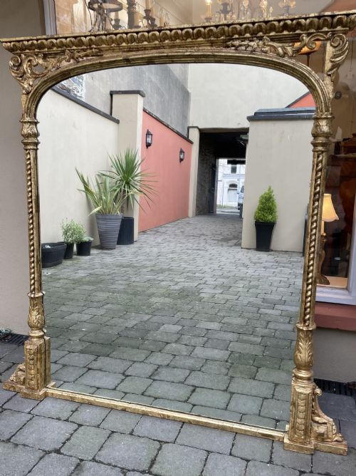 Large Victorian Gilded Overmantle Mirror