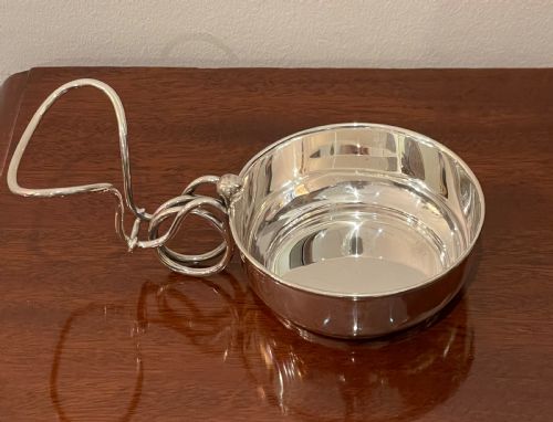 Rare George V Solid Silver Brandy Warming Pan