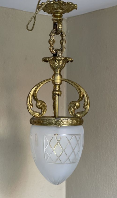 Quality French Gilt Brass Hall Lantern