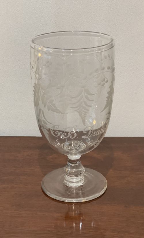 Large Victorian Glass Rummer, Dated 1895