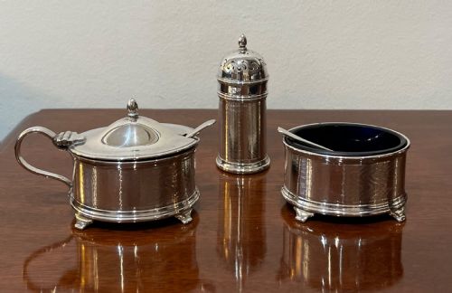 Art Deco Solid Silver Cruet Set
