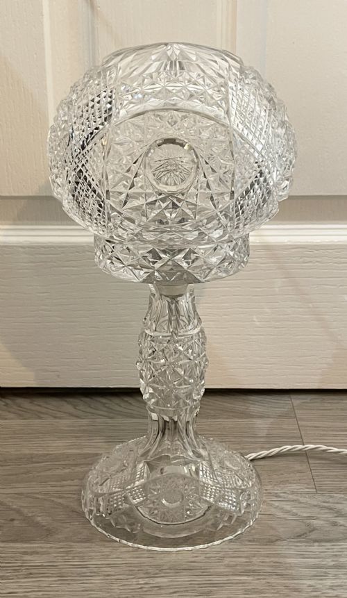 Quality Cut Glass Mushroom Lamp