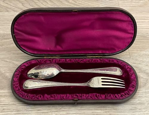 Victorian Silver Christening Set, 1882