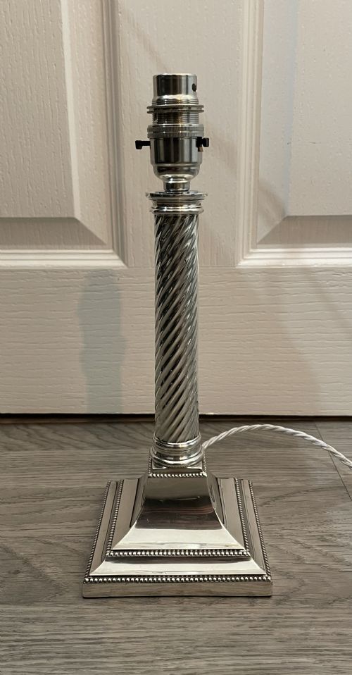 George V Solid Silver Table Lamp