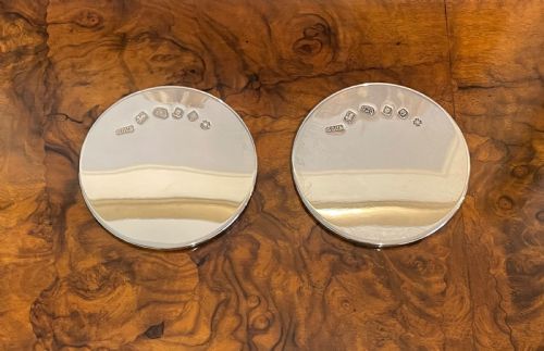 Solid Silver Drinks Coasters Mats