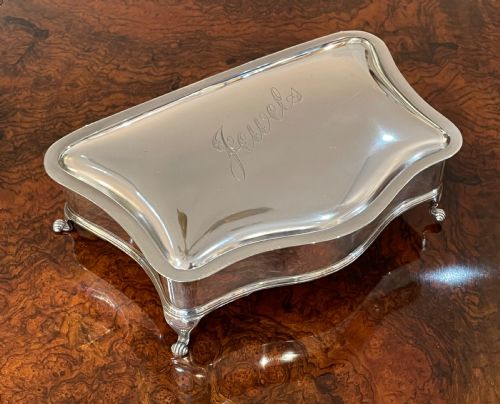 Large George V Silver Plate Jewellery Box
