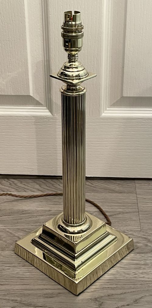 Edwardian Brass Corinthian Table Lamp
